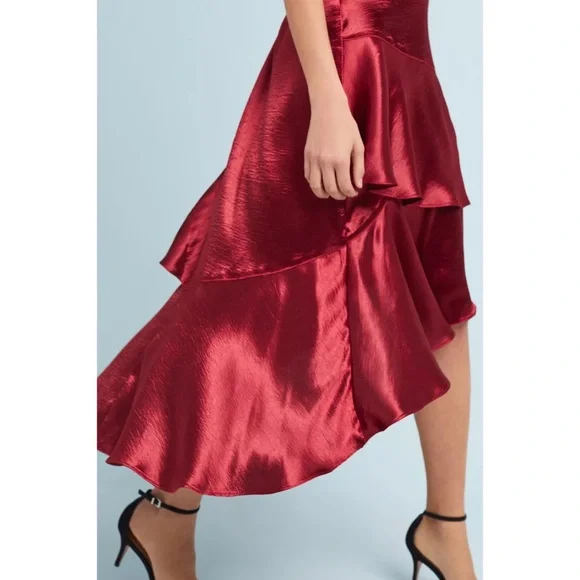 Anthropologie Tiered Satin Maxi Skirt x Moulinette Soeurs - Picture 2 of 6